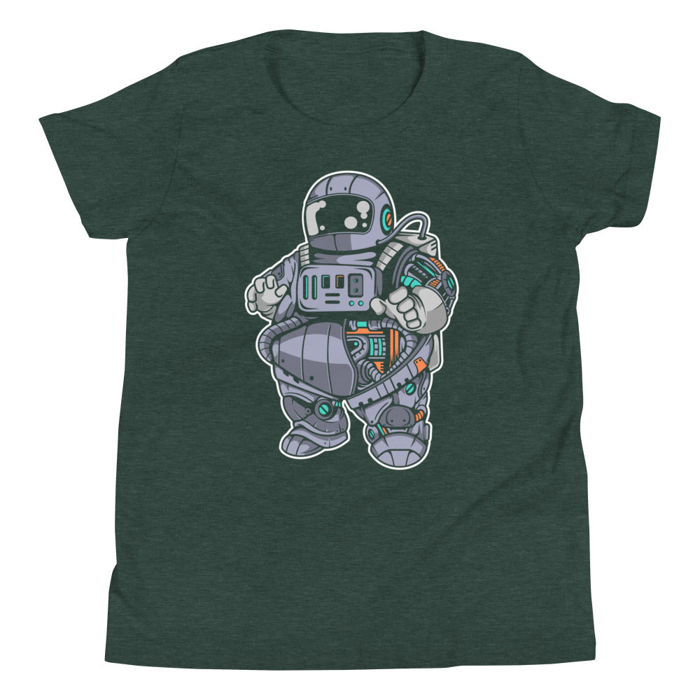 Astronaut Plump Robot - Unisex t-shirt - Heather Forest Front