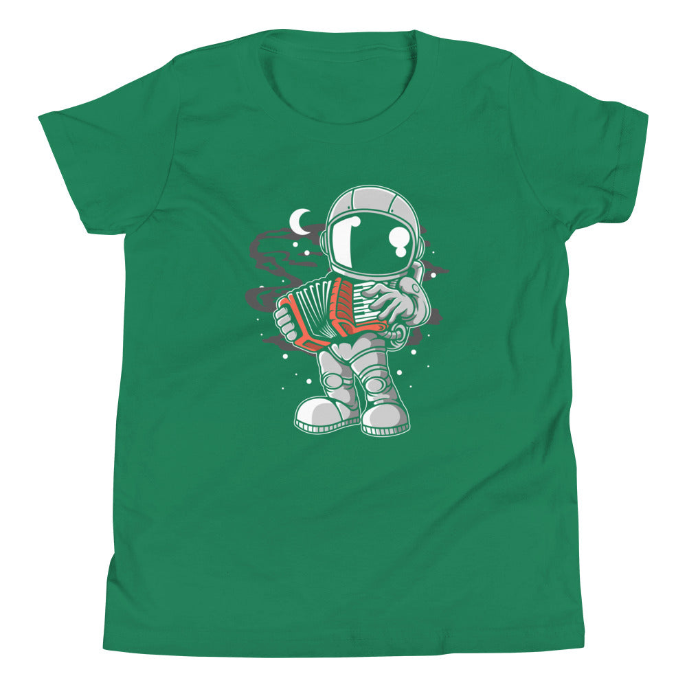 Astronaut Accordion - Youth Short Sleeve T-Shirt - Kelly Front