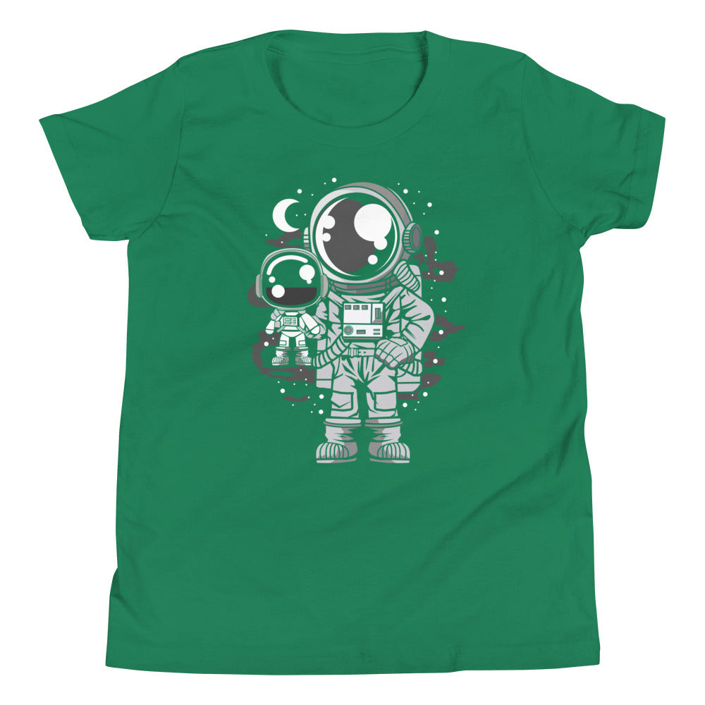 Astronaut and His Doll - Youth Short Sleeve T-Shirt - Kelly Front