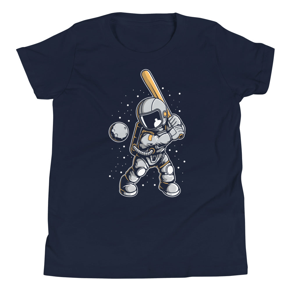 Astronaut Baseball - Youth Short Sleeve T-Shirt - Navy Front