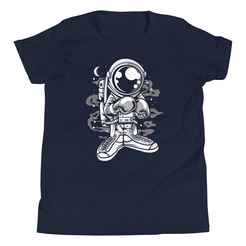 Astronaut Boxer - Youth Short Sleeve T-Shirt - Navy Front