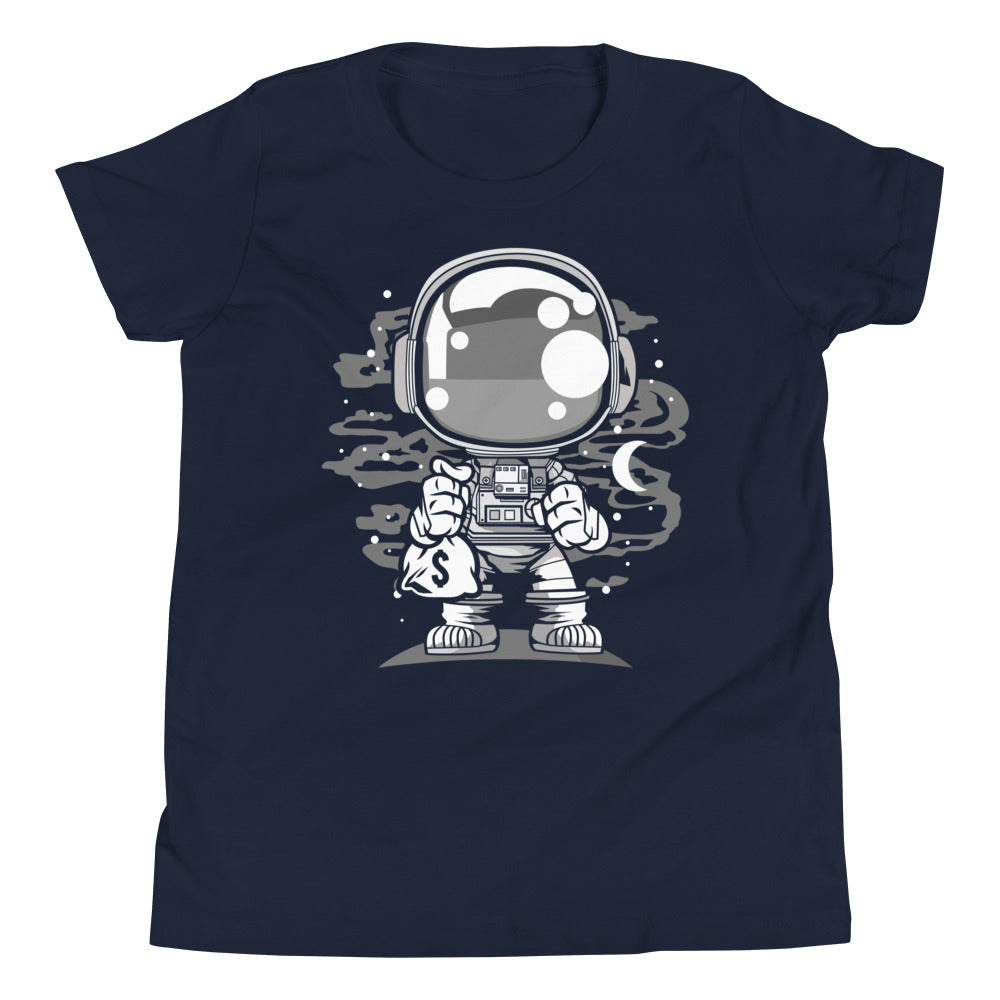 Astronaut Chibi - Youth Short Sleeve T-Shirt - Navy Front