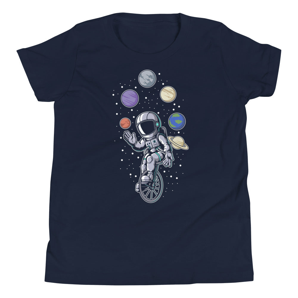 Astronaut Circus - Youth Short Sleeve T-Shirt - Navy Front