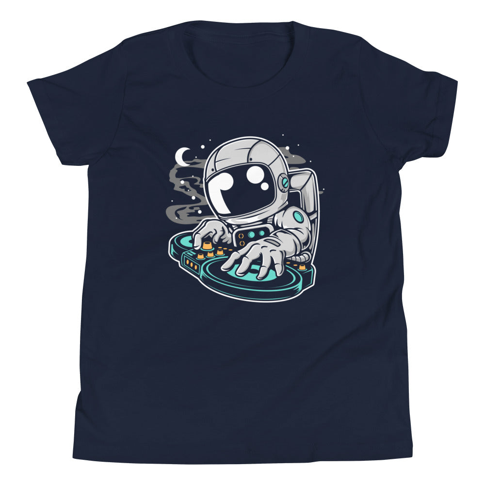 Astronaut DJ - Youth Short Sleeve T-Shirt - Navy Front