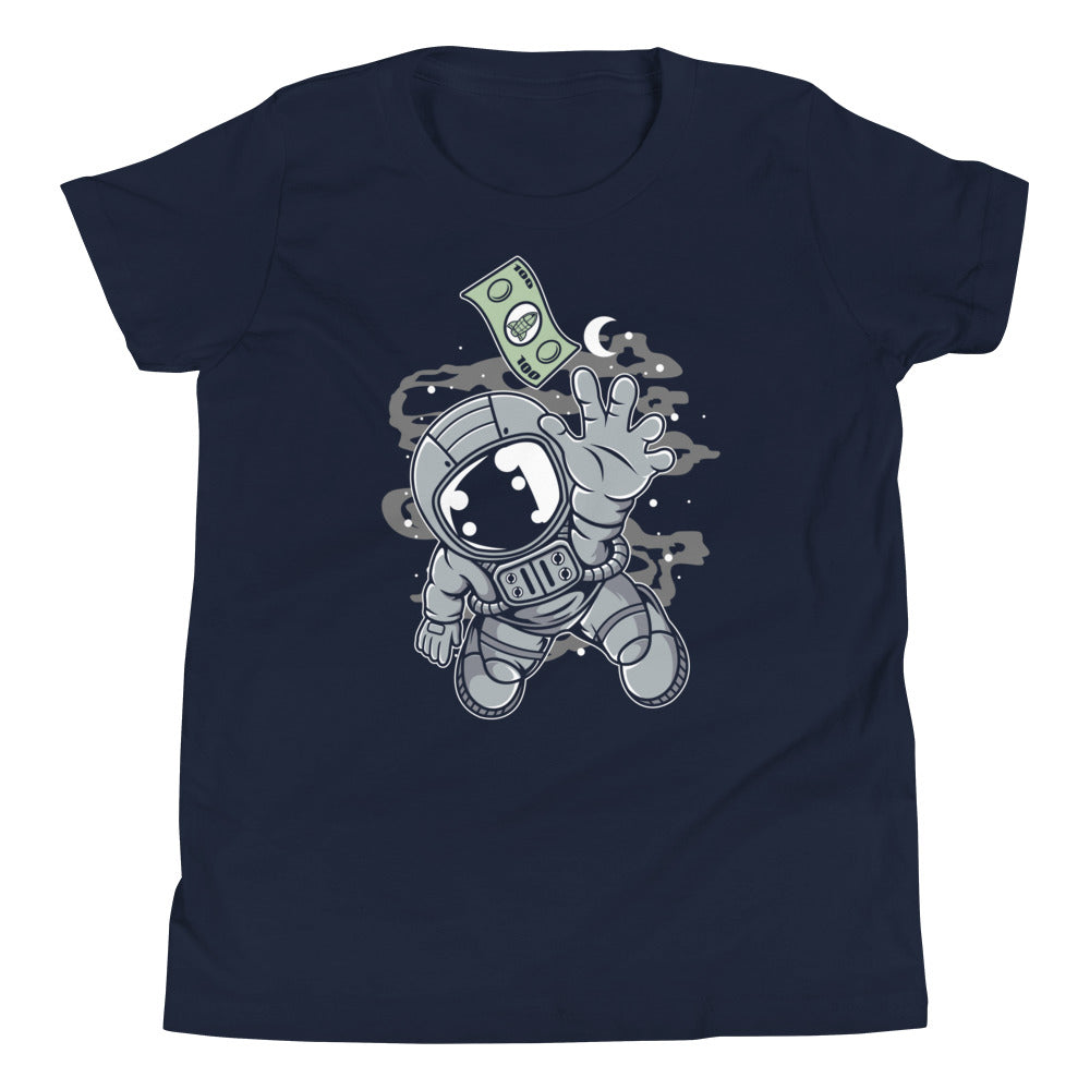 Astronaut Dollar - Youth Short Sleeve T-Shirt - Navy Front