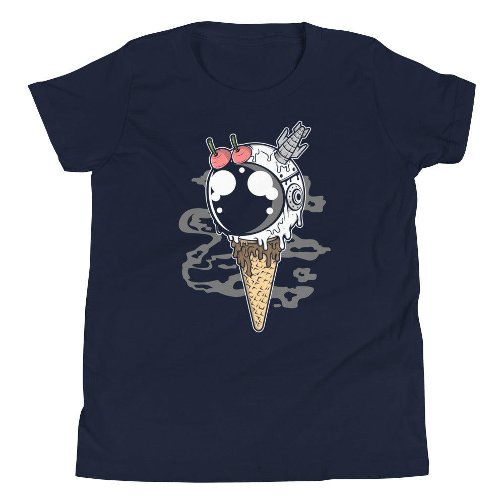 Astronaut Ice Cream 2 - Youth Short Sleeve T-Shirt - Navy Front