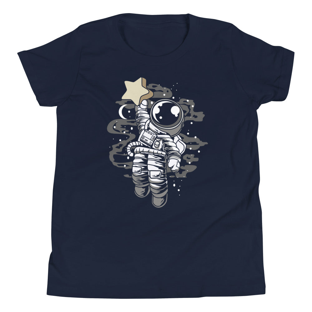 Astronaut Reach the Star - Youth Short Sleeve T-Shirt - Navy Front