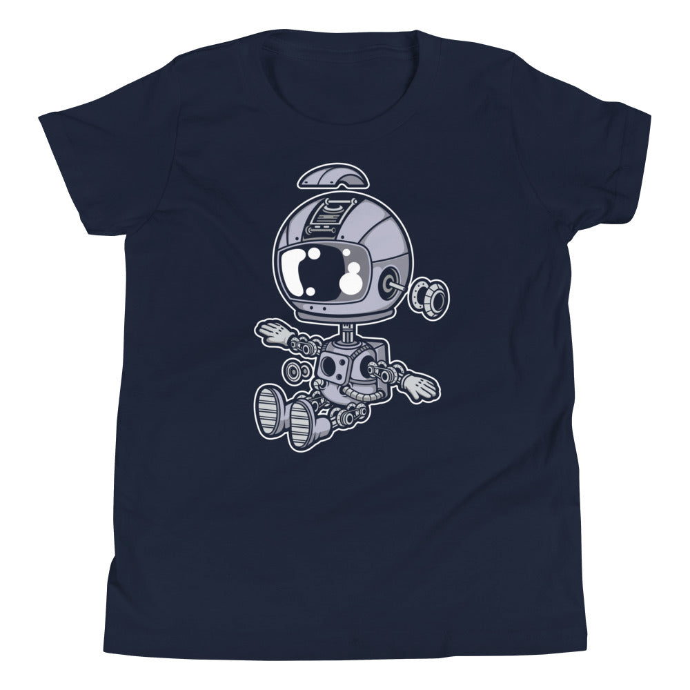 Astronaut Robot - Youth Short Sleeve T-Shirt - Navy Front