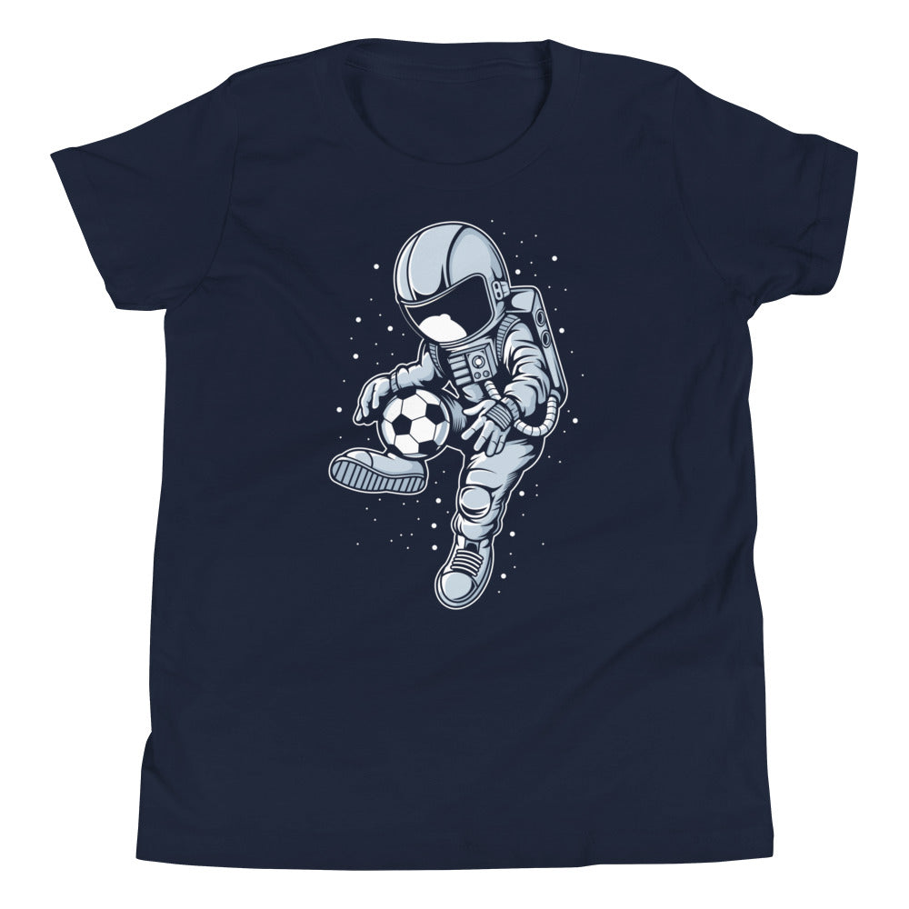 Astronaut Soccer Player - Youth Short Sleeve T-Shirt - Navy Front