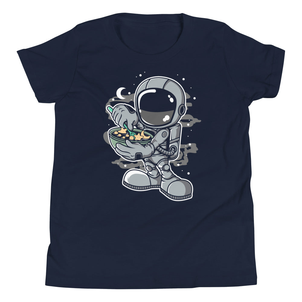 Astronaut Star Flakes - Youth Short Sleeve T-Shirt - Navy Front