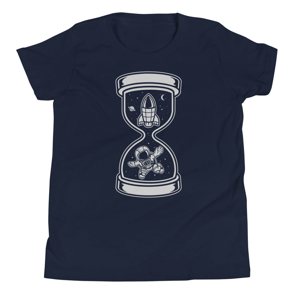 Astronaut Time - Youth Short Sleeve T-Shirt - Navy Front