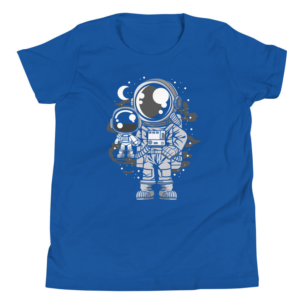 Astronaut and His Doll - Youth Short Sleeve T-Shirt - True Royal Front